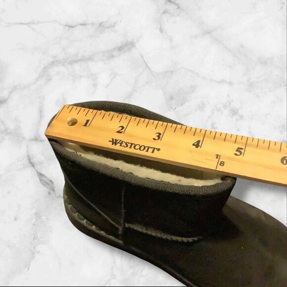 Fashion Girls‎ Black Fur Lined Winter Ankle Boots Slip On Size 35 - Picture 7 of 15